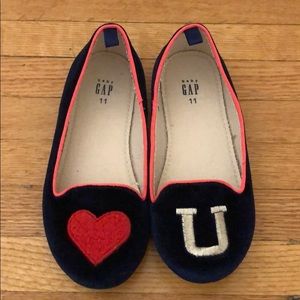Gap velvet slip on shoes